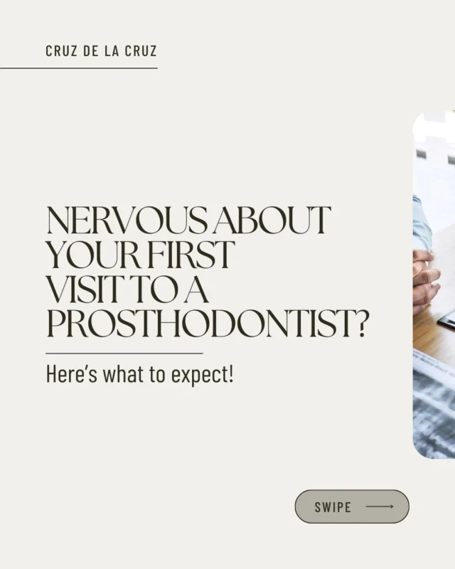 Your First Visit to a Prosthodontist: What to Expect 🏥

Taking the first step toward a healthier, more confident smile? Here’s what your first visit will look like:

✅ Welcome & Consultation – We’ll discuss your concerns & goals.
✅ Oral Examination – A thorough check-up of your teeth & gums.
✅ Diagnostic Imaging – X-rays and scans for a complete assessment.
✅ Personalized Treatment Plan – Custom solutions tailored just for you.
✅ Q&A & Next Steps – All your questions answered before moving forward!

Ready to restore your smile? 

Let’s get started! 😁
